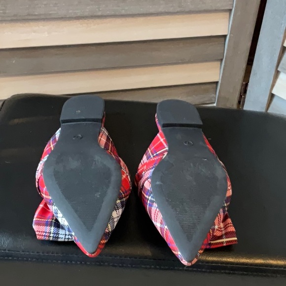 Red plaid flat mules - Picture 4 of 4